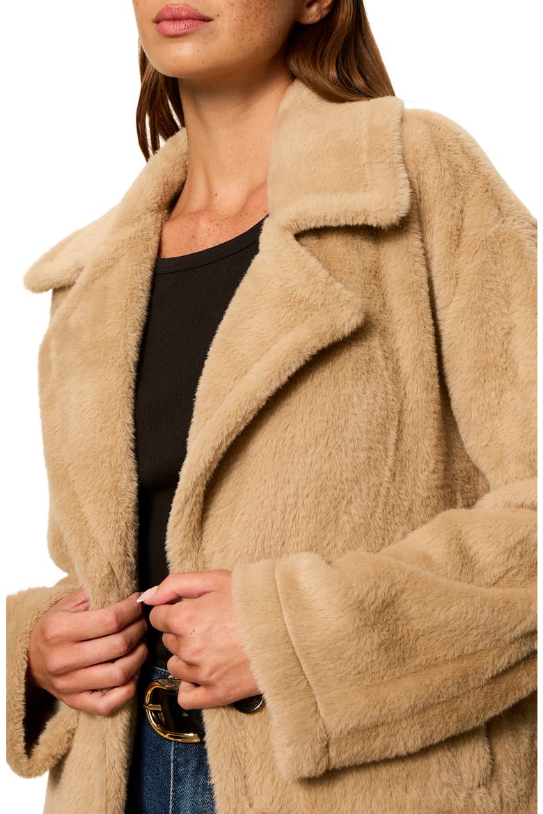 Colette Faux Fur Jacket, Alternate, color, WARM CAMEL BROWN