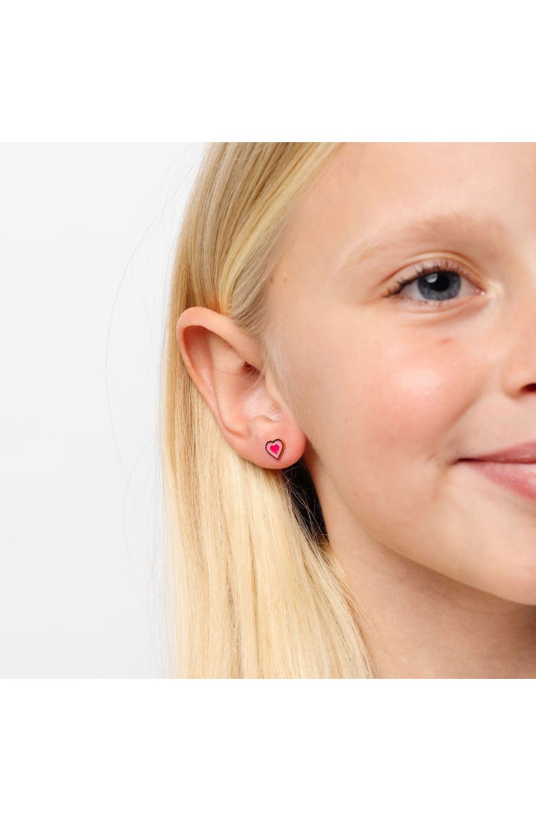 Pip Pop Radiant Heart Stud Earrings, Alternate, color, Pink