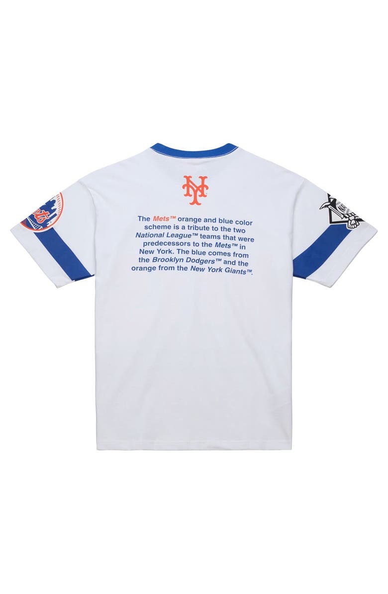 Mitchell & Ness Men's Mitchell & Ness White New York Mets Cooperstown Collection Team Origins Premium T-Shirt, Alternate, color, 