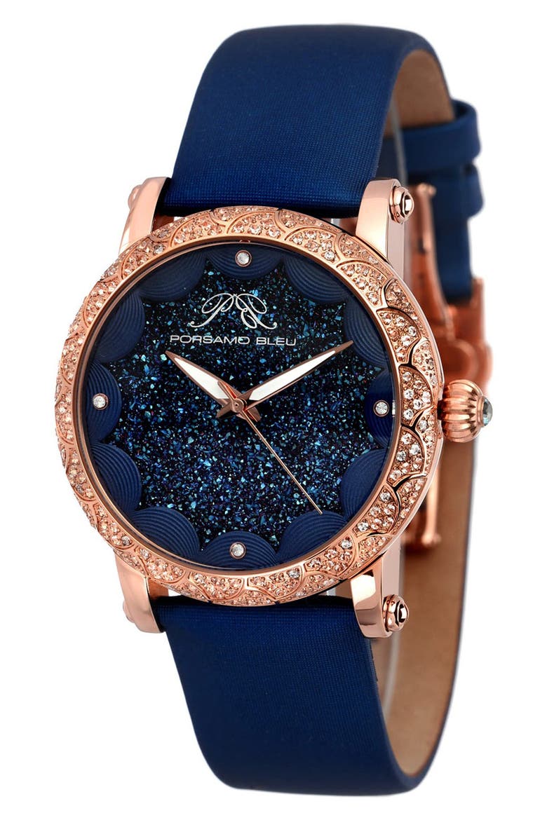 Women's Genevieve Topaz Stone Quartz Watch, 38mm, Main, color, rose tone-blue