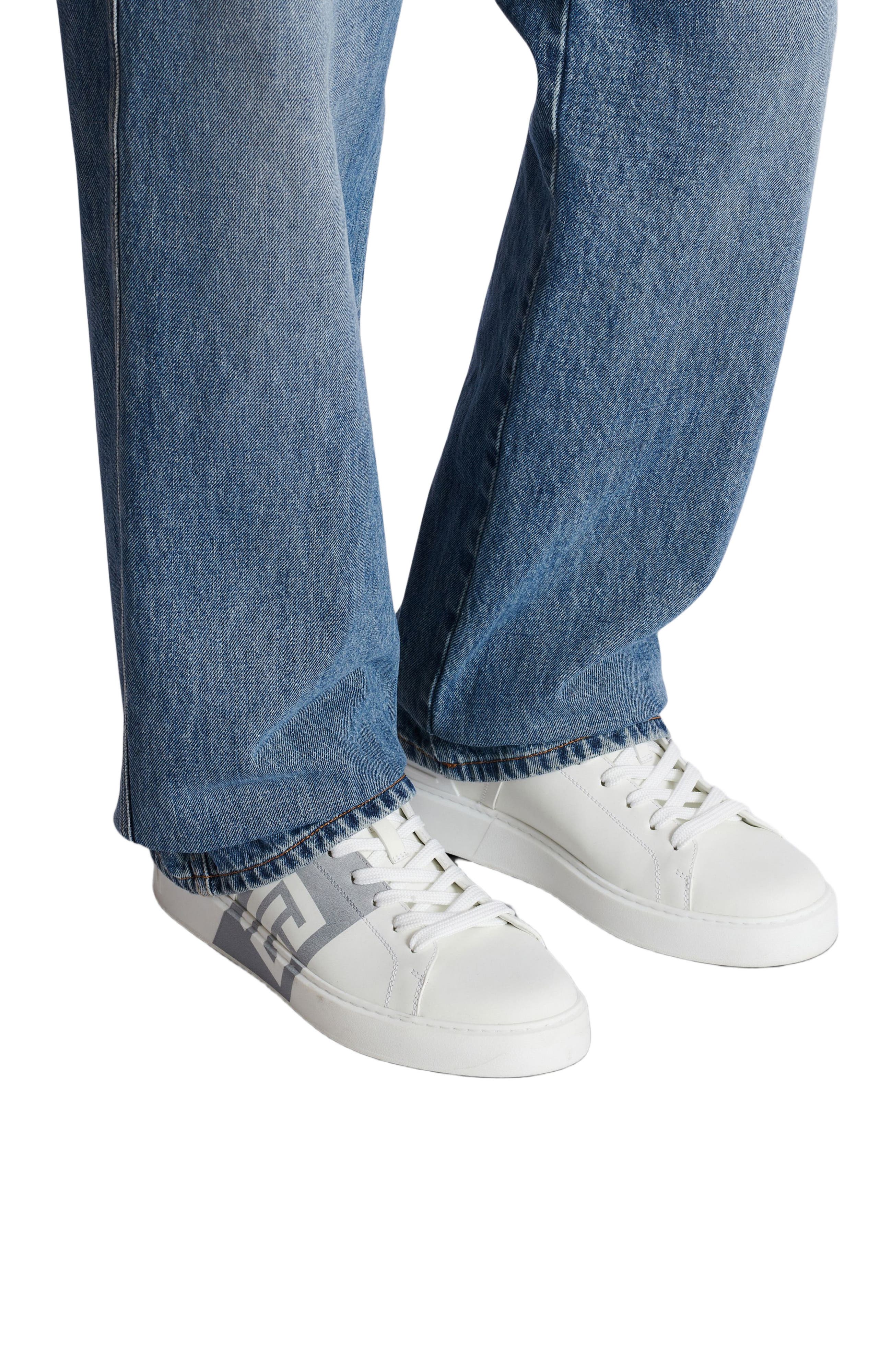 Balmain B-Court Trainers In Calfskin With Logo, Alternate, color, White