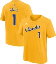 Nike Youth Nike LaMelo Ball Yellow Charlotte Hornets 2025/26 City Edition Name & Number T-Shirt
