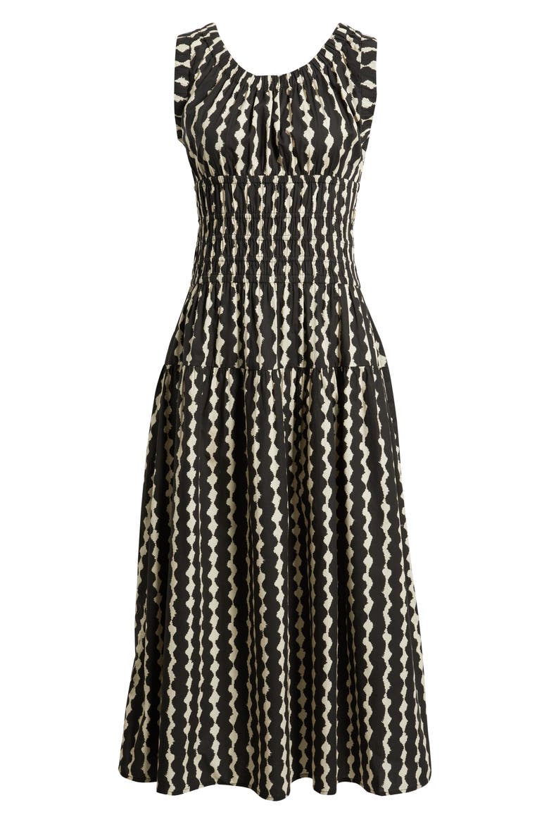 Anastasia Shirred Sleeveless Maxi Dress, Alternate, color, PAINTED NOIR