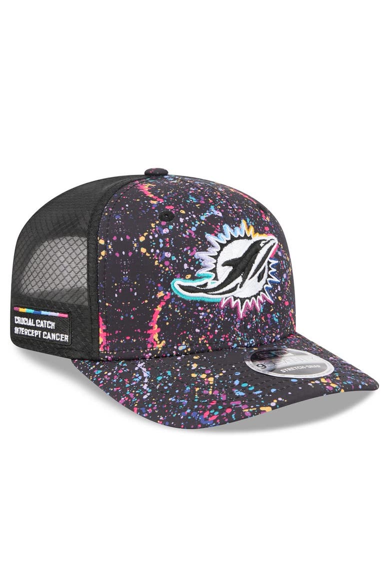 Men's New Era Black Miami Dolphins 2025 NFL Crucial Catch 9SEVENTY Adjustable Hat, Main, color, Black