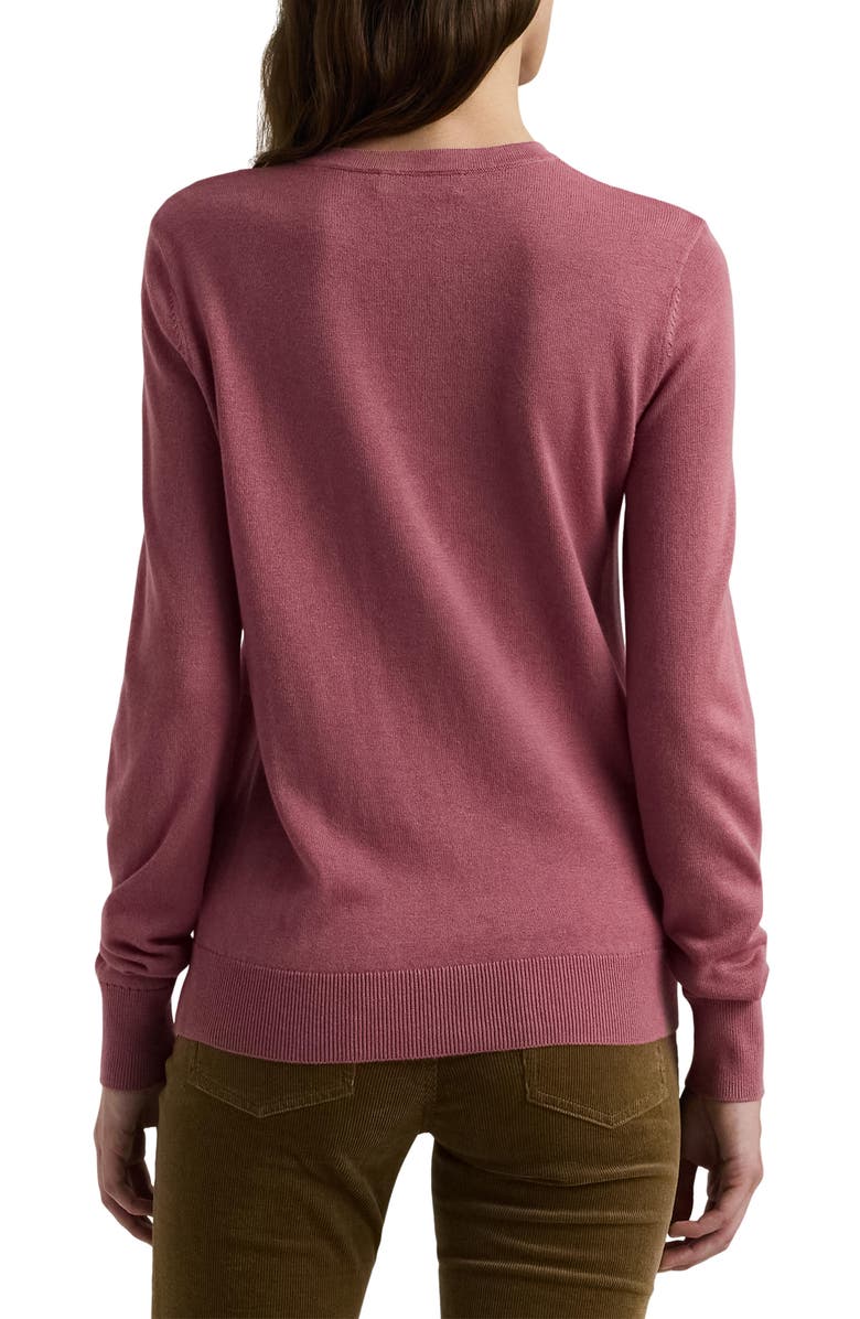 Lauren Ralph Lauren Cotton Blend Sweater, Alternate, color, Rose Blush