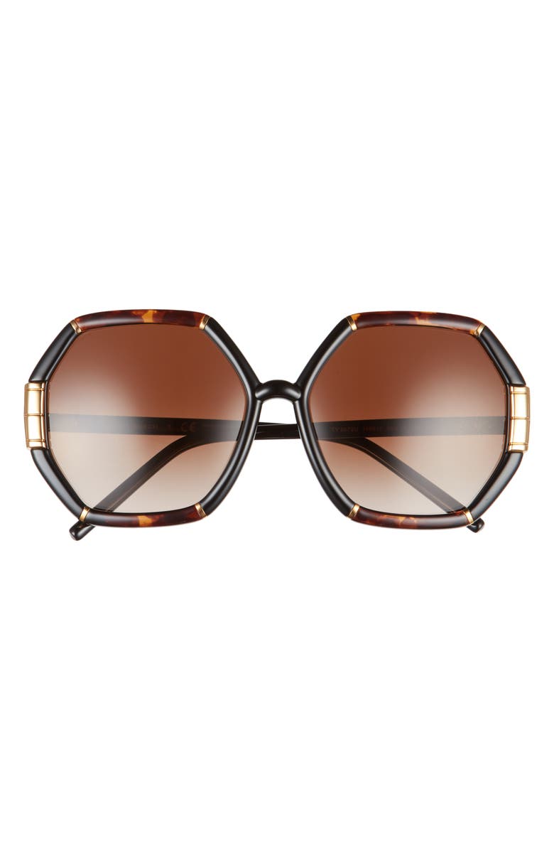 Tory Burch Eleanor 58mm Gradient Geometric Sunglasses, Main, color, 