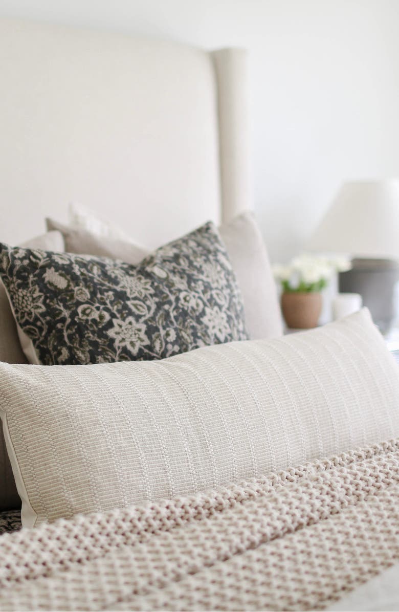 Linen & James Hadley Woven Cream & Sand Stripe Pillow Cover, Alternate, color, 