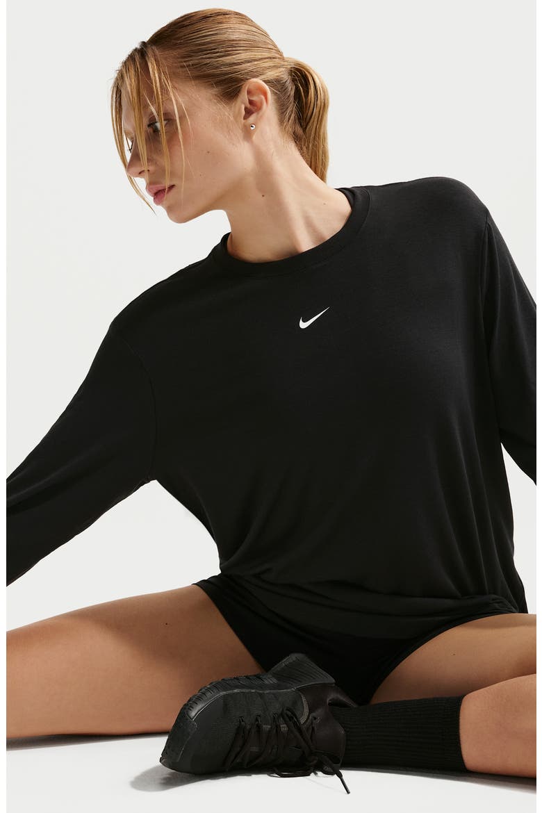 One Relaxed Dri-FIT Top, Alternate, color, 011 BLACK/WHITE