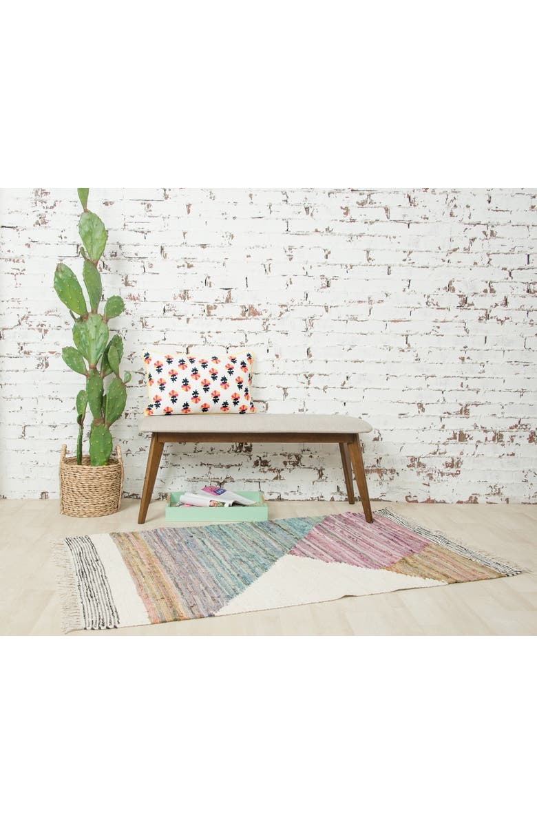 carol
frank Addy Boho Floral White Multicolor Cotton Decor Accent Throw Pillow, Alternate, color, Blue