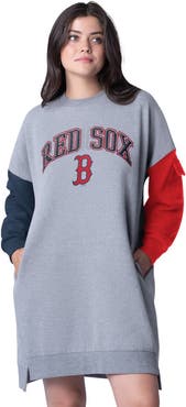 G-III 4HER BY CARL BANKS Women's G-III 4Her by Carl Banks Heather Gray Boston Red Sox Free Ball Long Sleeve Sneaker Dress