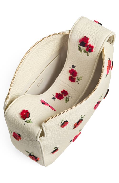 Khaite Small Elena Floral-embroidered Leather Shoulder Bag In Multi