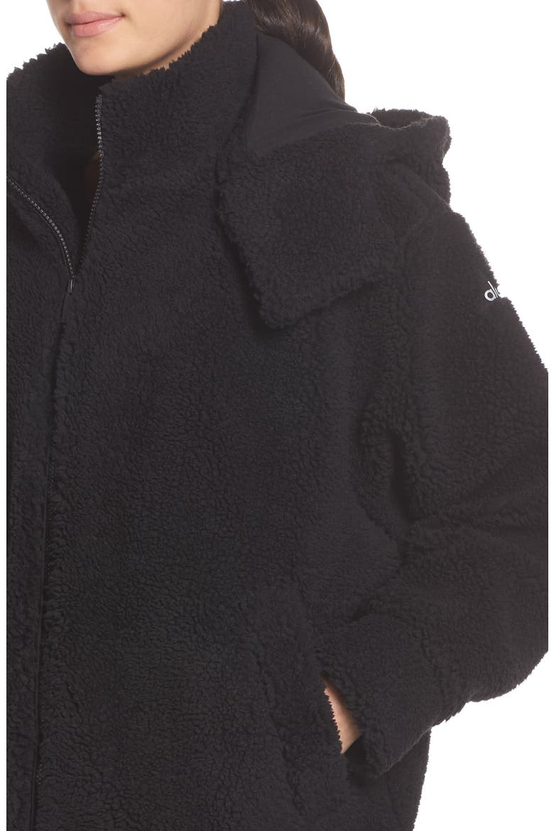 Norte Faux Fur Coat, Alternate, color, BLACK