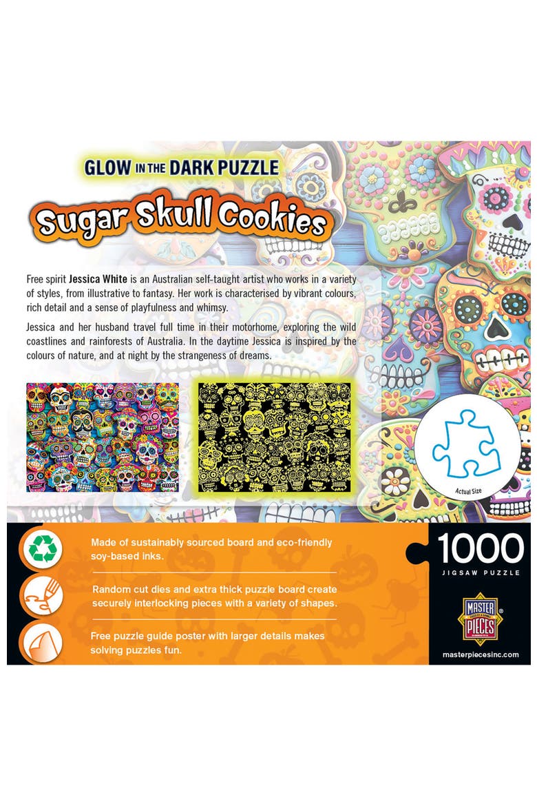 Sugar Skull Cookies 1000pc Glow Puzzle, Alternate, color, Multicolor