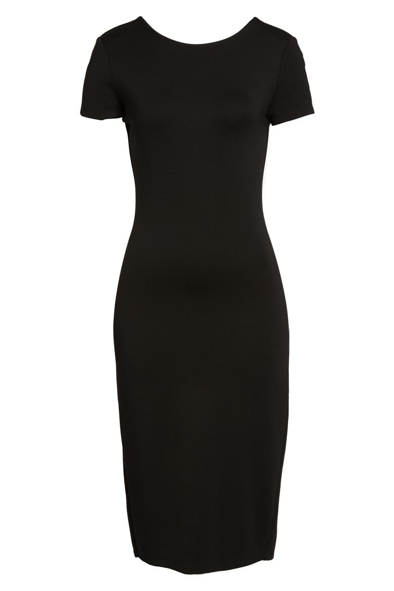 Ponte Sheath Dress, Alternate, color, BLACK