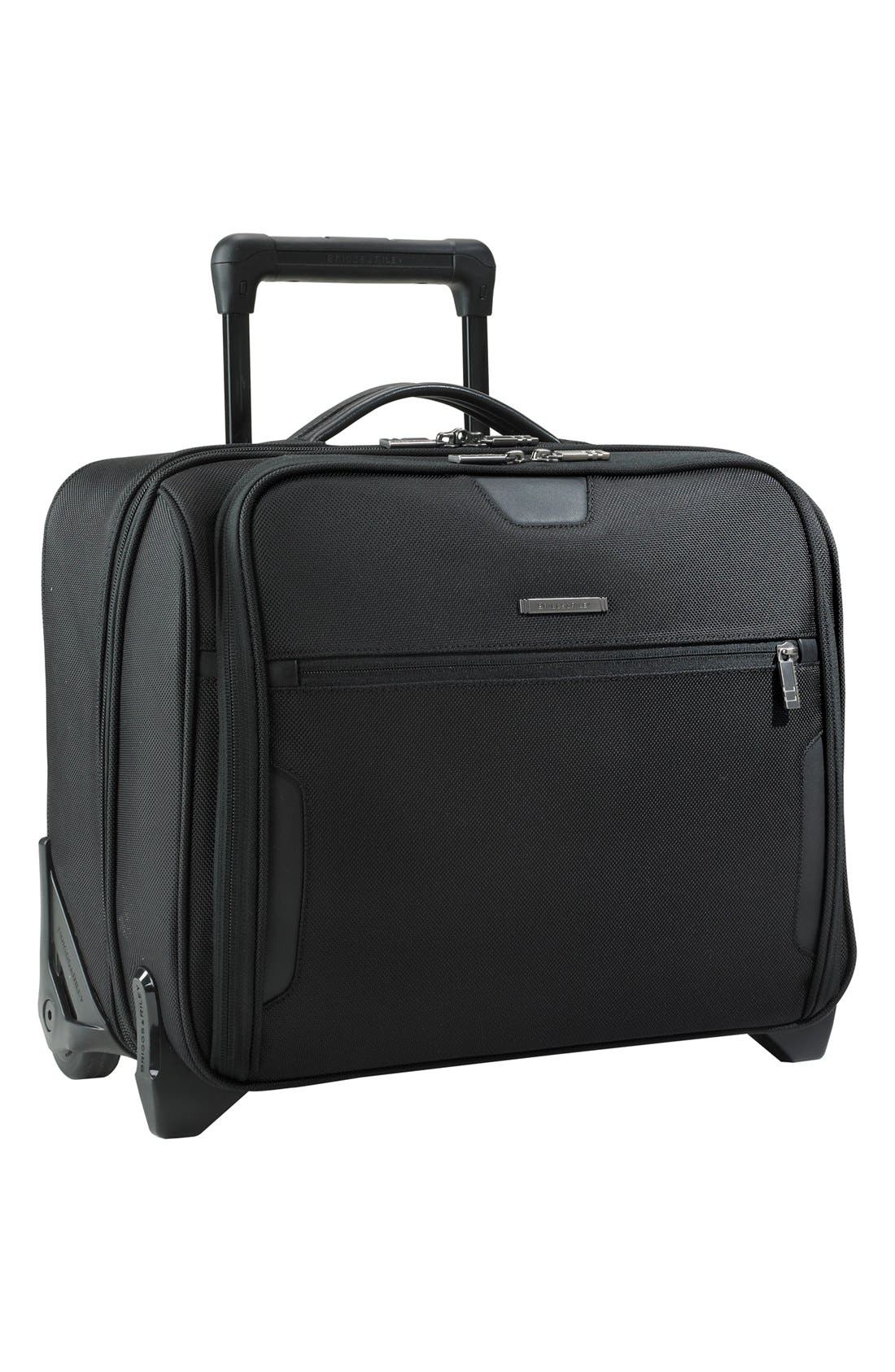 Briggs & Riley 'Medium Slim' Rolling Ballistic Nylon Briefcase, Main, color, 