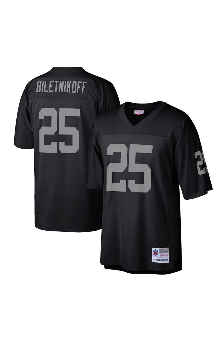 Mitchell & Ness Men's Mitchell & Ness Fred Biletnikoff Black Las Vegas Raiders Legacy Replica Jersey, Main, color, Black