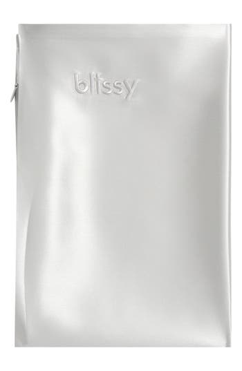Blissy Mulberry Silk Pillowcase In Silver