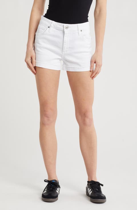 Boyfriend Denim Shorts (Optic White)