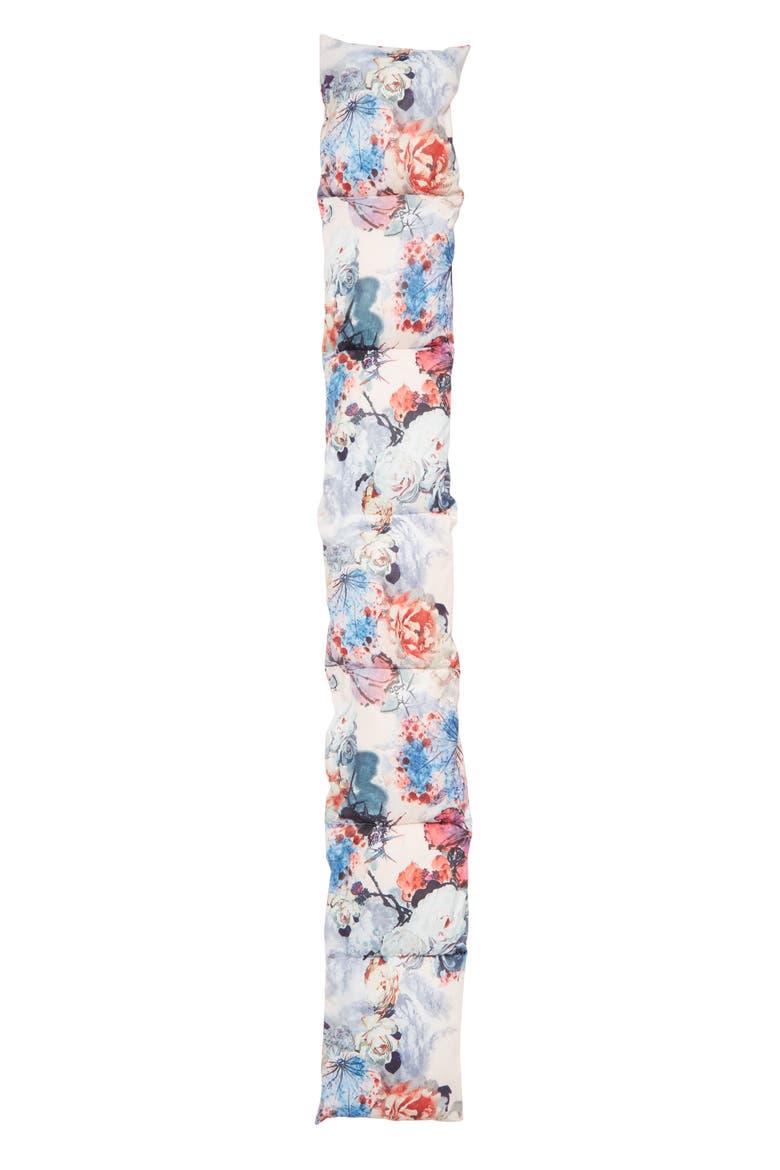 Floral Print Quilted Puffer Scarf, Alternate, color, PINK