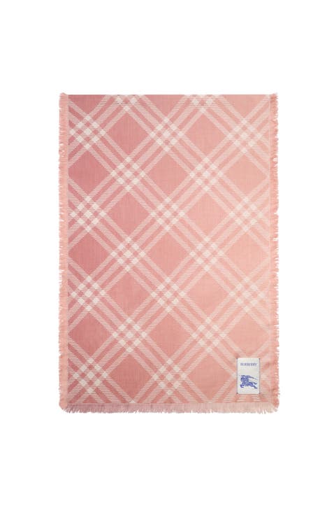 Gradient Check Wool Silk Scarf