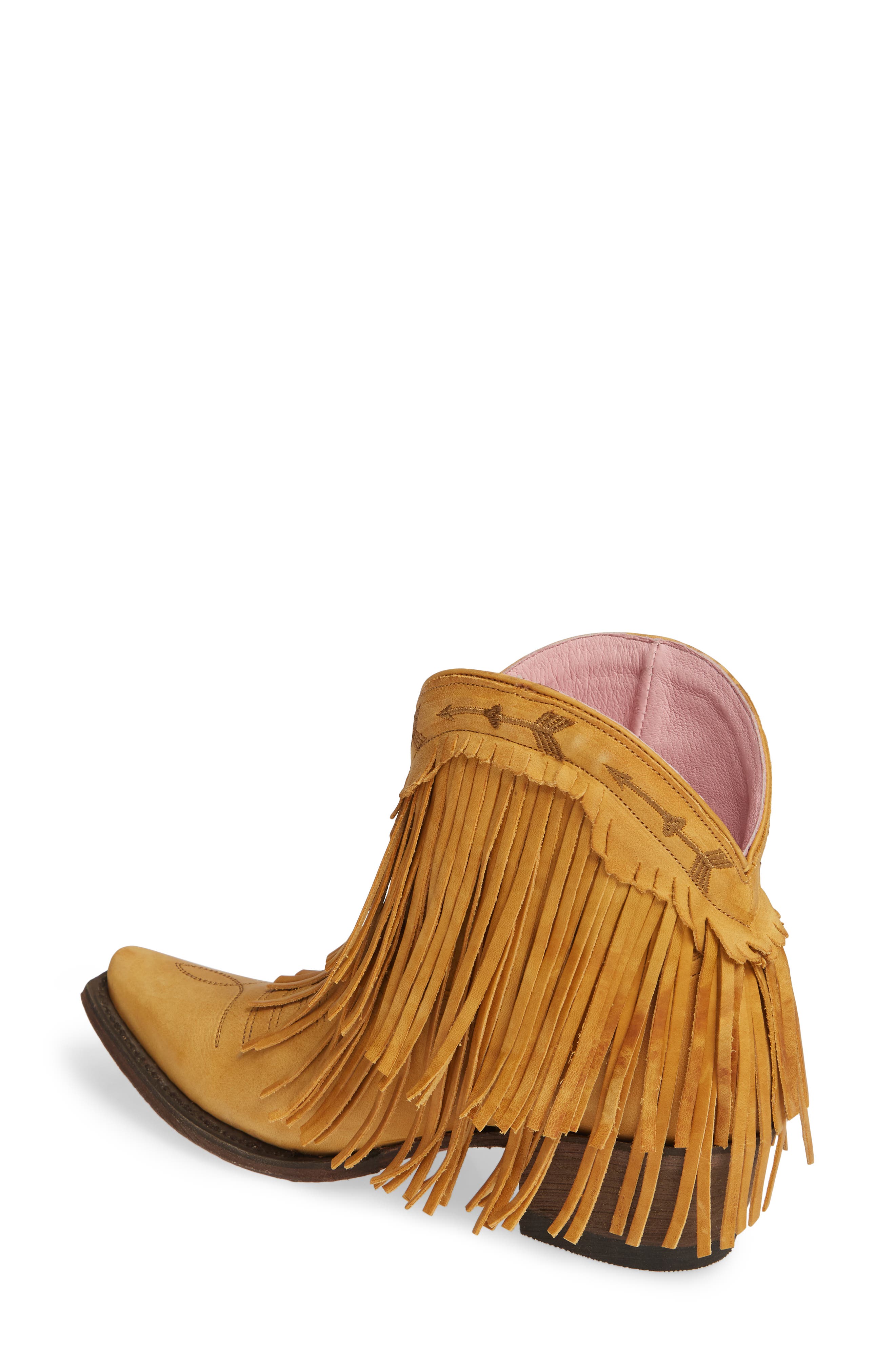 Boots x Junk Gypsy Spitfire Fringe Bootie, Alternate, color, MUSTARD LEATHER