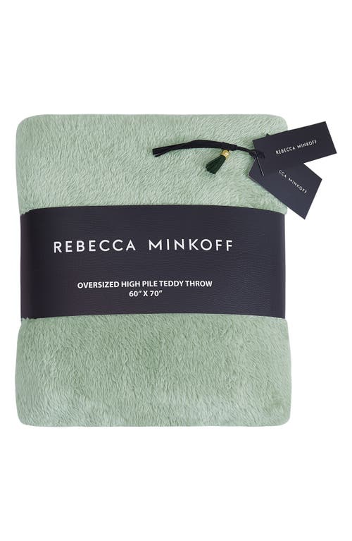 Bcbg Oversize High Pile Fleece Throw Blanket In Green