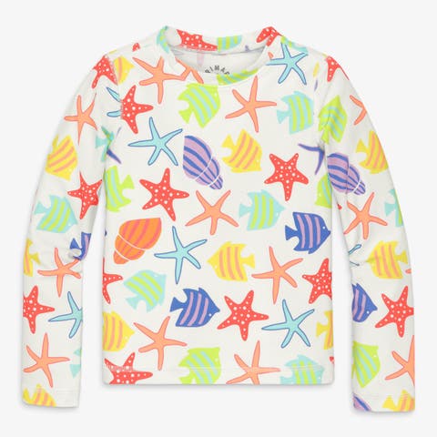 Kids Long Sleeve Swim Top In Seasonal Prints (Toddler, Little Kid, Big Kid)