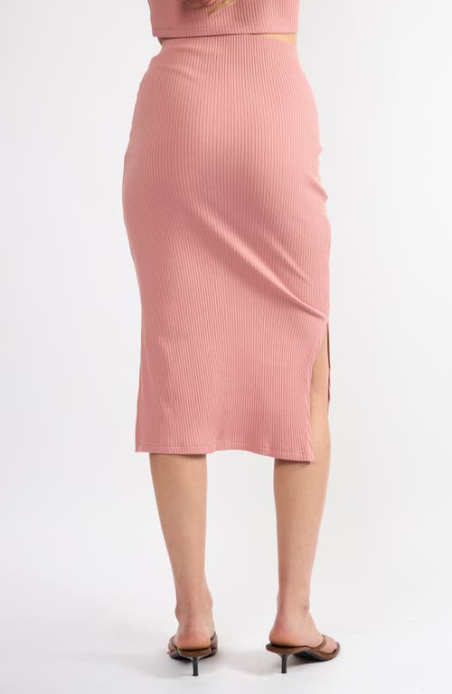 Viens Avec Moi Timeless Cotton Blend Ribbed Skirt In Pink