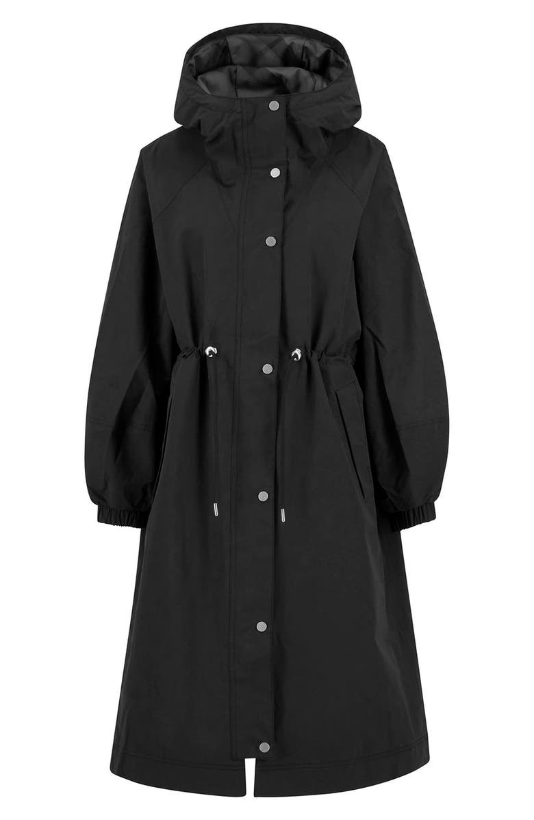 Barbour Sidney Longline Waterproof Jacket, Alternate, color, Black/ Onyx Tartan