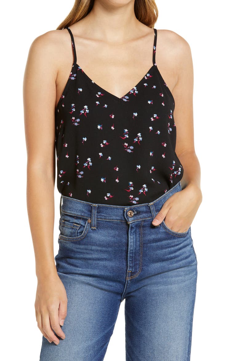 V-Neck Camisole, Main, color, BLACK JULIETTA FLORAL