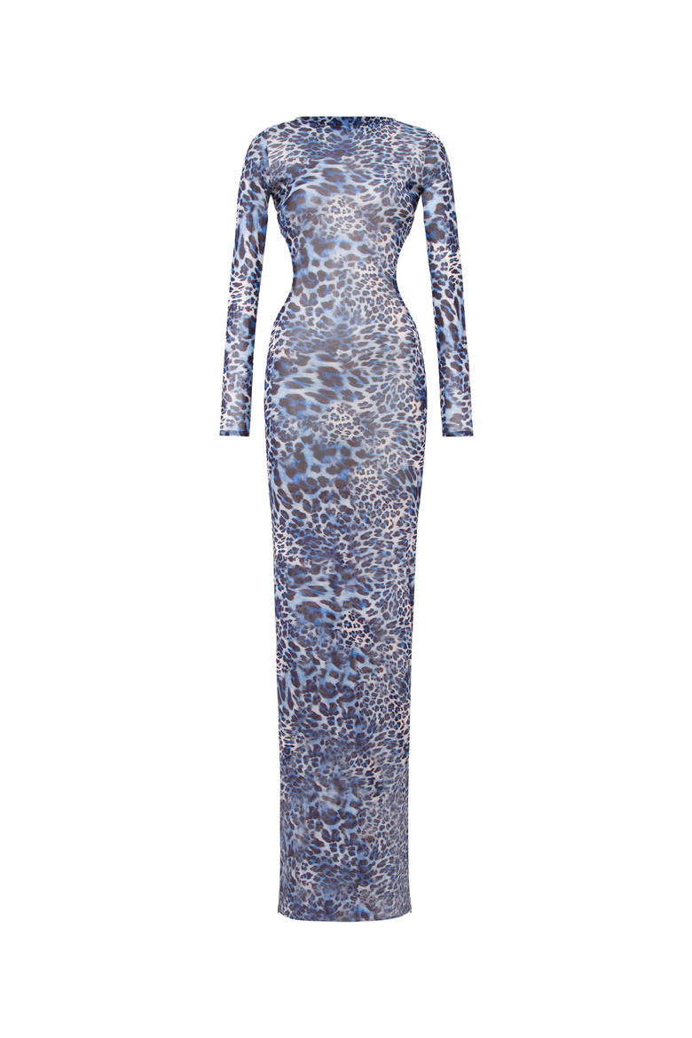Camelia Dress, Main, color, Printed Leopard Blue