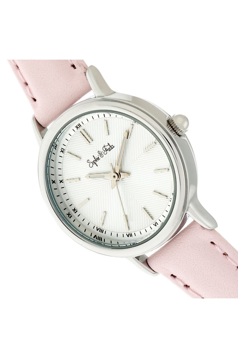 Sophie & Freda Berlin Leather-Band Watch, Alternate, color, Light Pink