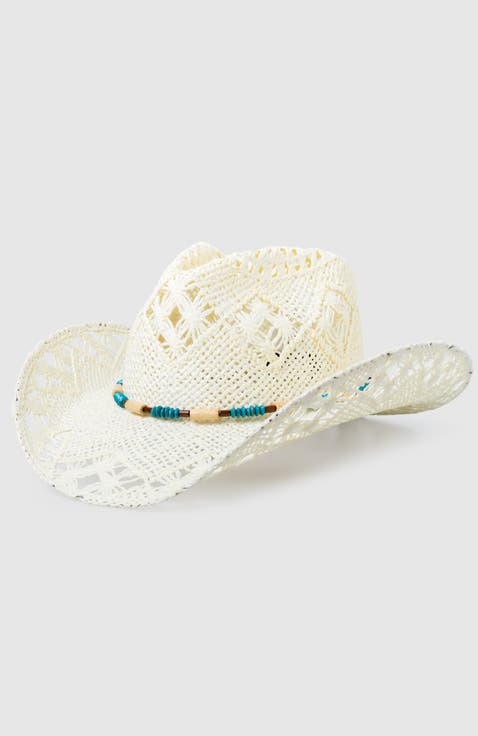 Twister Star  Handwoven Straw Sun Hat - Bohemian Summer Cowboy Hat