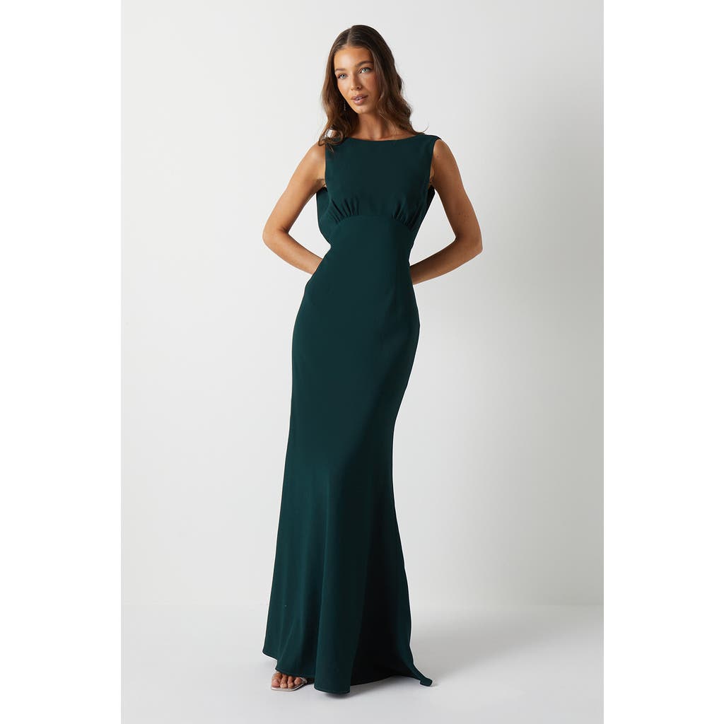 Coast Cowl Back Maxi Bridesmaid Dress In Green