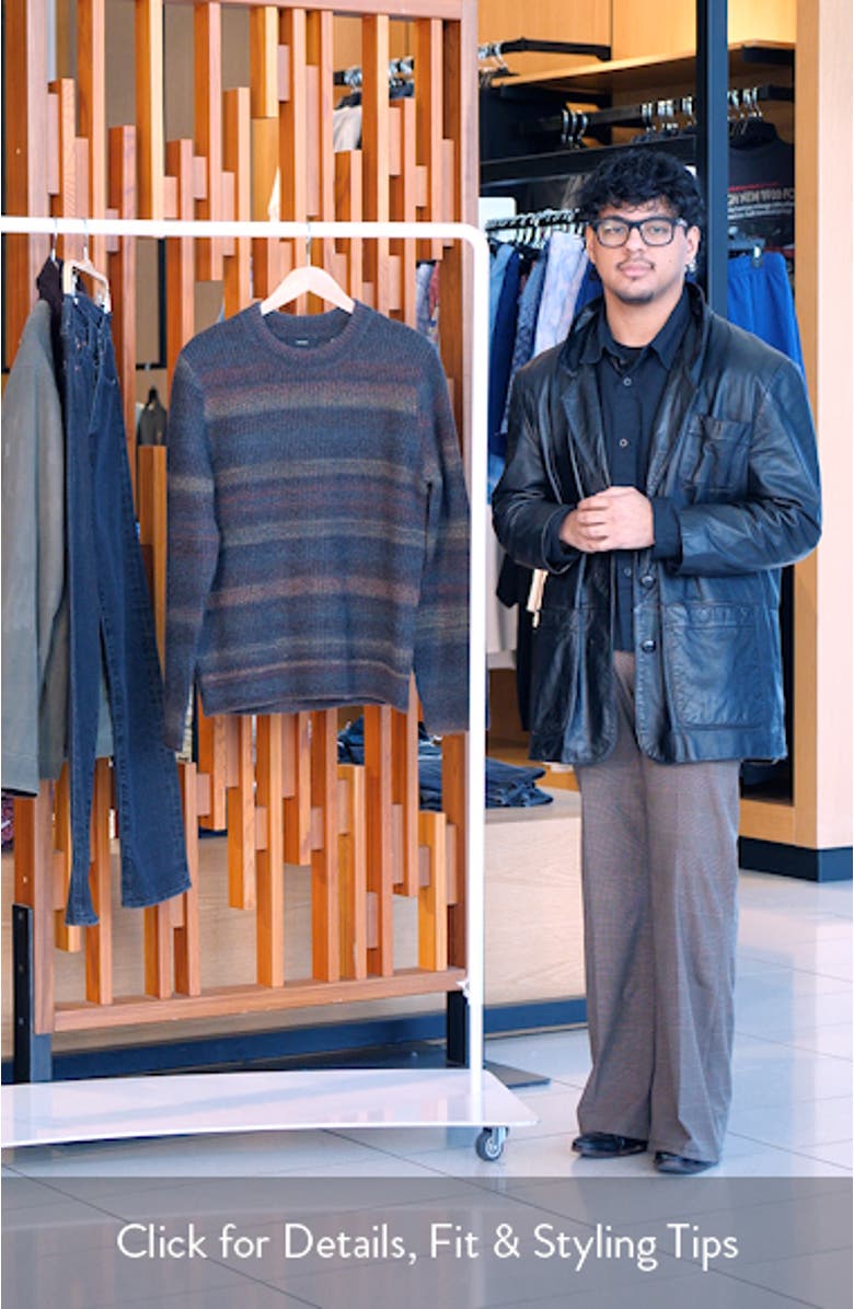 Stripe Space Dye Wool Blend Crewneck Sweater, sales video thumbnail