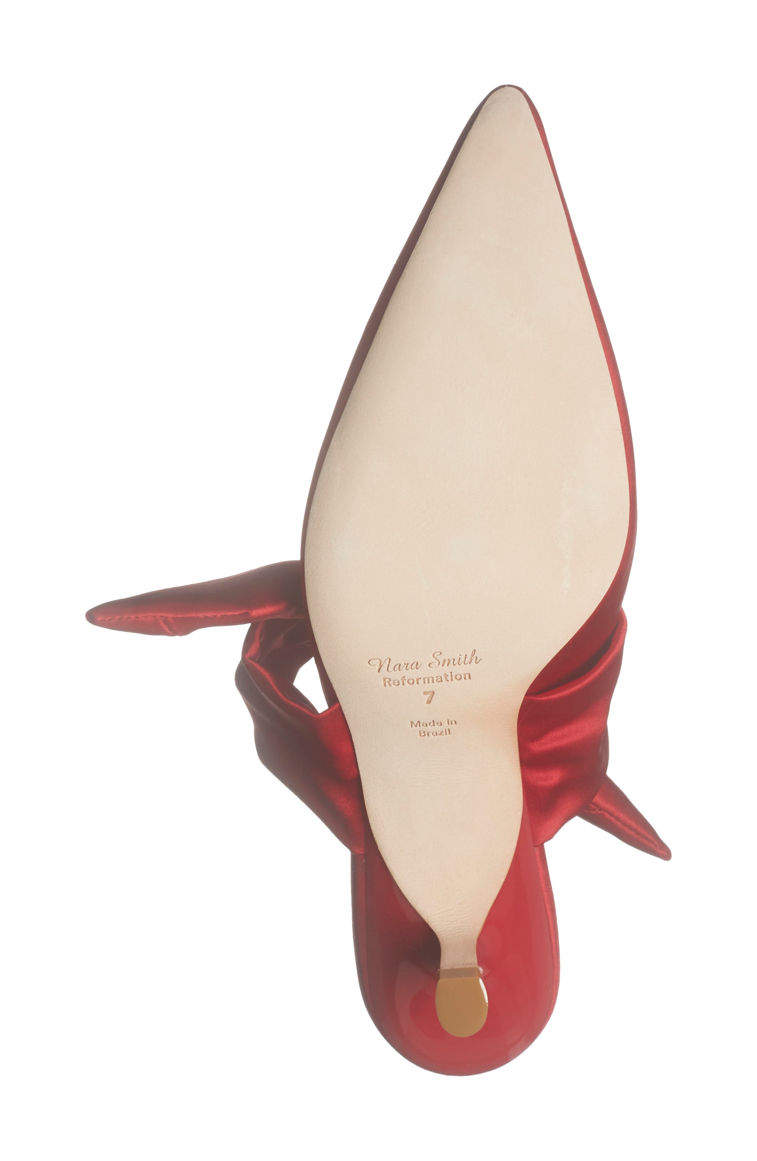 Milk Glass Pointed Toe Mule, Alternate, color, LIPSTICK SATIN