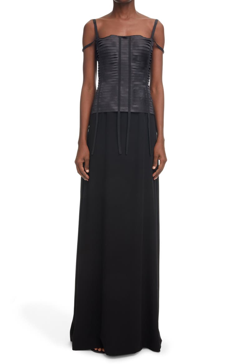 Corset Gown, Main, color, BLACK