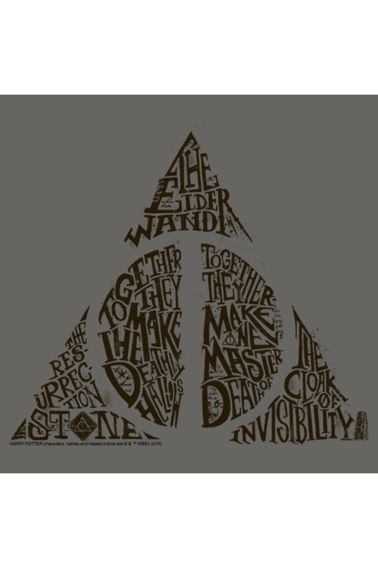 Junior's Harry Potter Deathly Hallows Secret  Sweatshirt, Alternate, color, Gray Heather