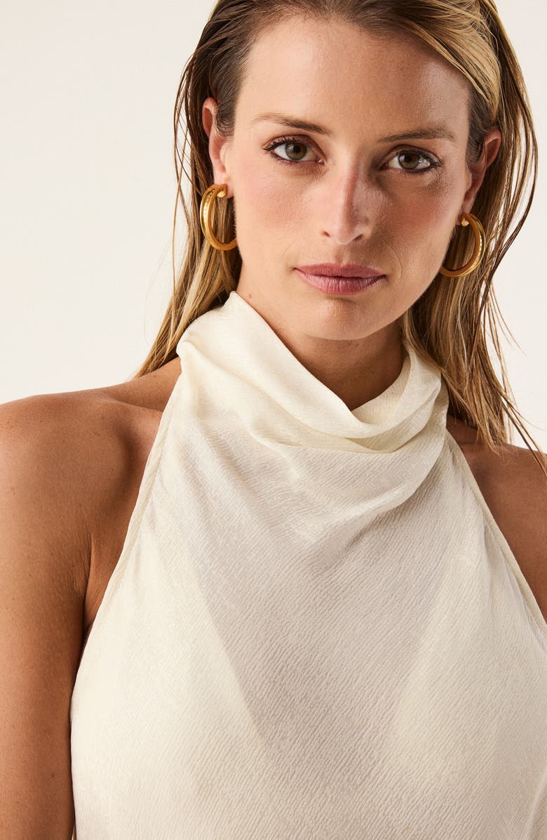 ViX Paula Hermanny Ro Semisheer Halter Cover-Up Top, Alternate, color, Off White