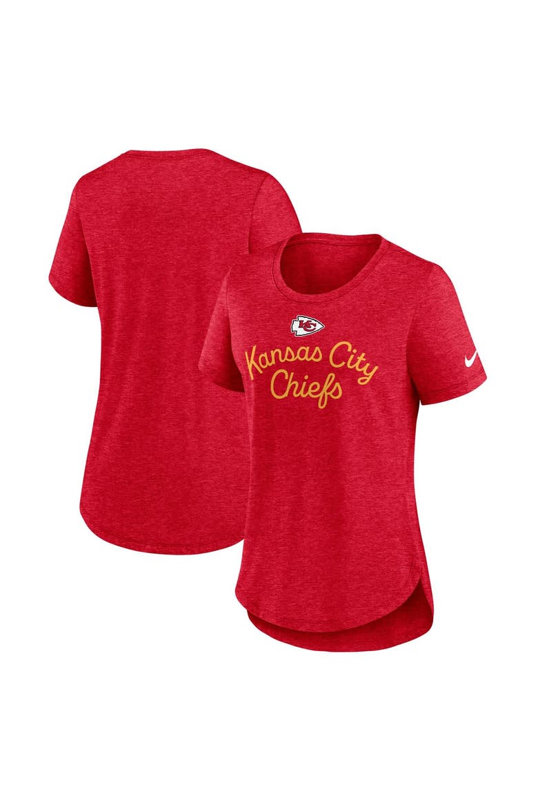 Women's Nike Red Kansas City Chiefs Script Tri-Blend T-Shirt, Alternate, color, Red