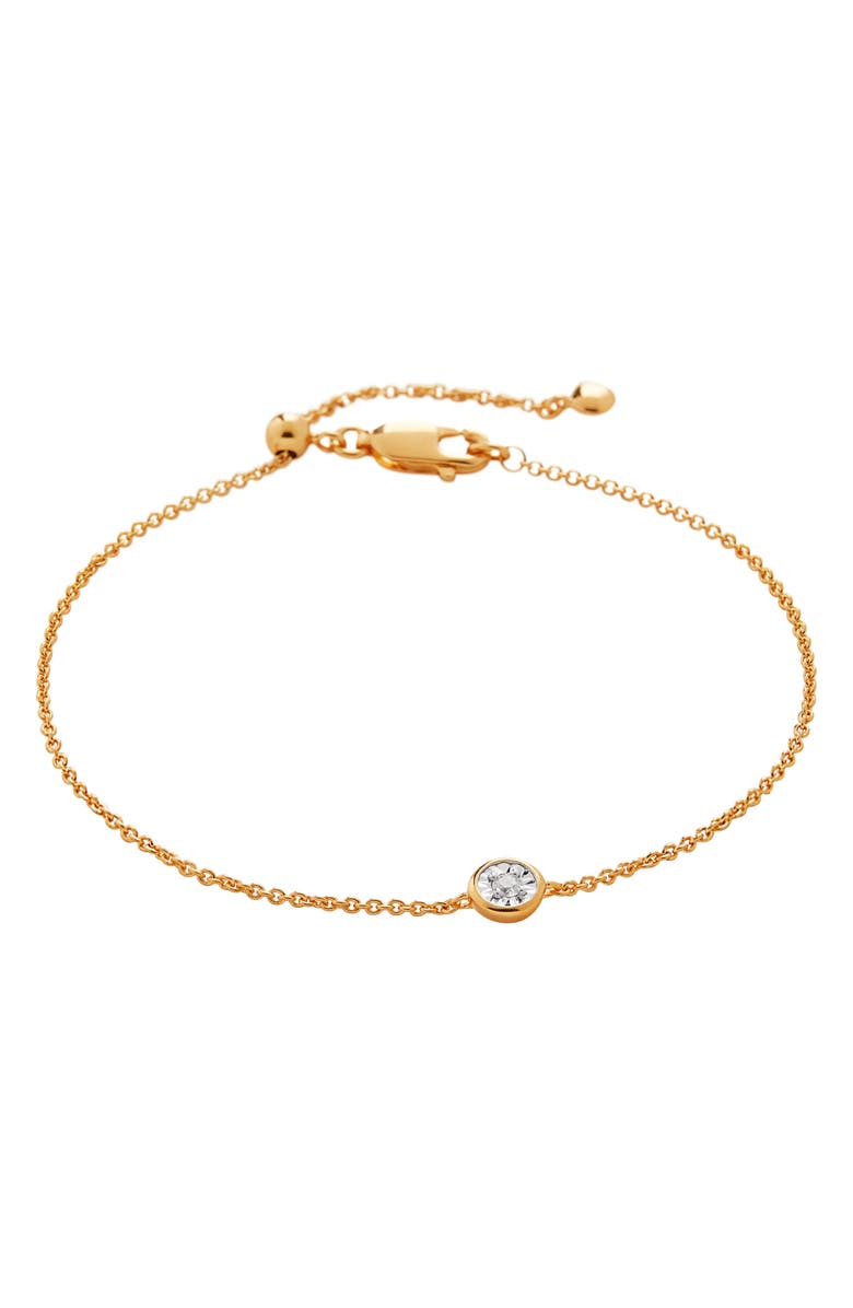 Monica Vinader Essential Diamond Bracelet, Main, color, Gold