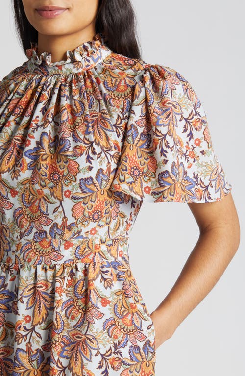 Julia Jordan Print Mock Neck Midi Dress