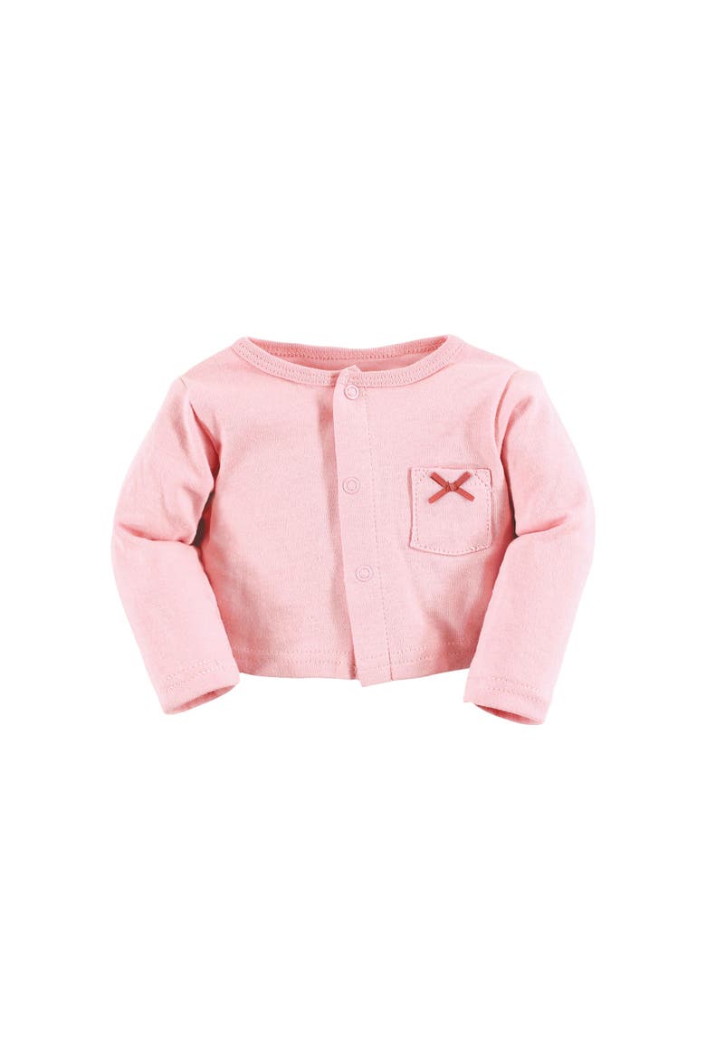 Cotton Dress and Cardigan Set, Alternate, color, Pink Moose Bear
