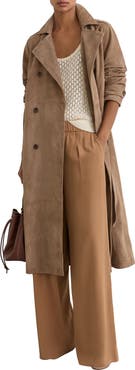 Reiss Ester Suede Trench Coat