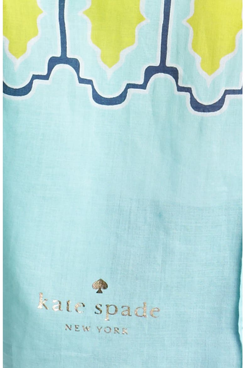 'tiles' scarf, Alternate, color, MOONSHINE/ SEA GLASS