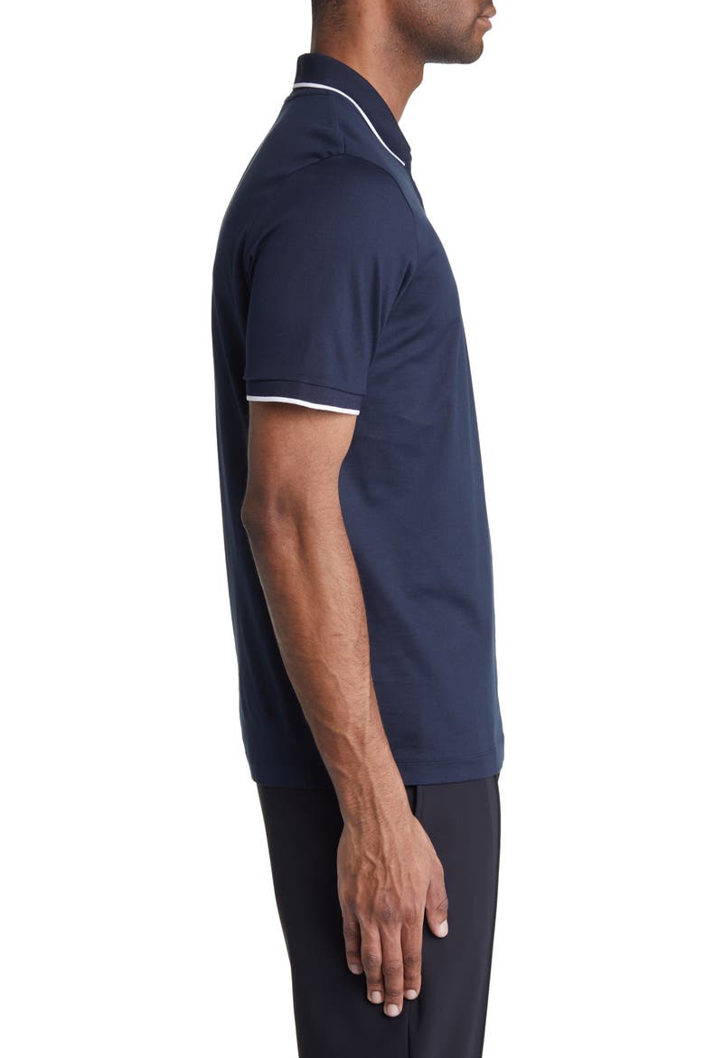 Polston Tipped Zip Polo, Alternate, color, DARK BLUE