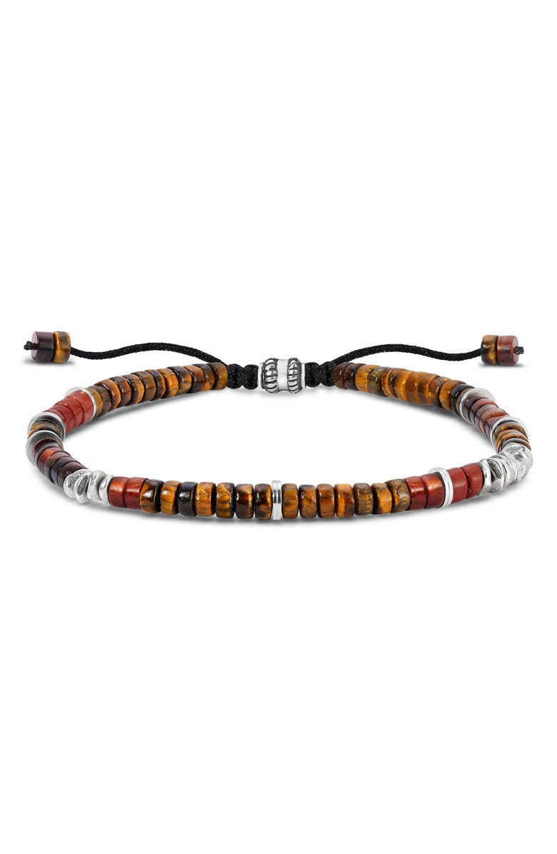 Jonas Studio Men's Riverside Beaded Slider Bracelet, Main, color, Tiger Eye