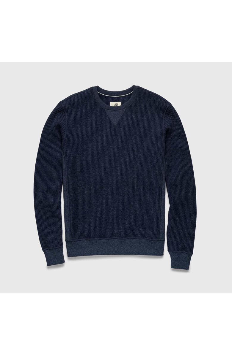 Surfside Supply Co. Butch Waffle Thermal Crewneck, Main, color, Navy Heather