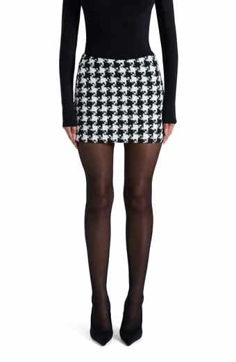 Naked Wardrobe Houndstooth Check Tweed Miniskirt