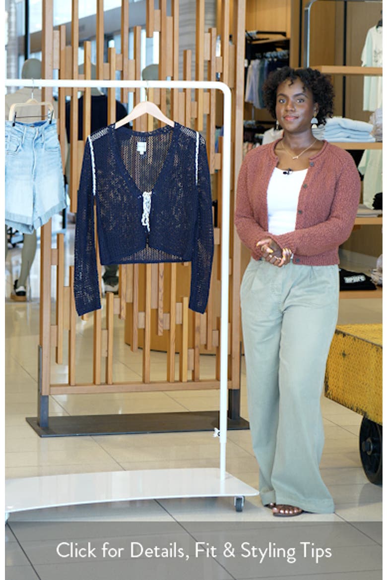 Tie Front Open Stitch Cotton Blend Cardigan video